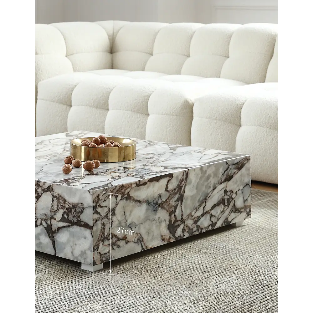 Matteo Square Coffee Table Marble White