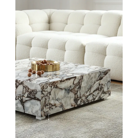 Matteo Square Coffee Table Marble White