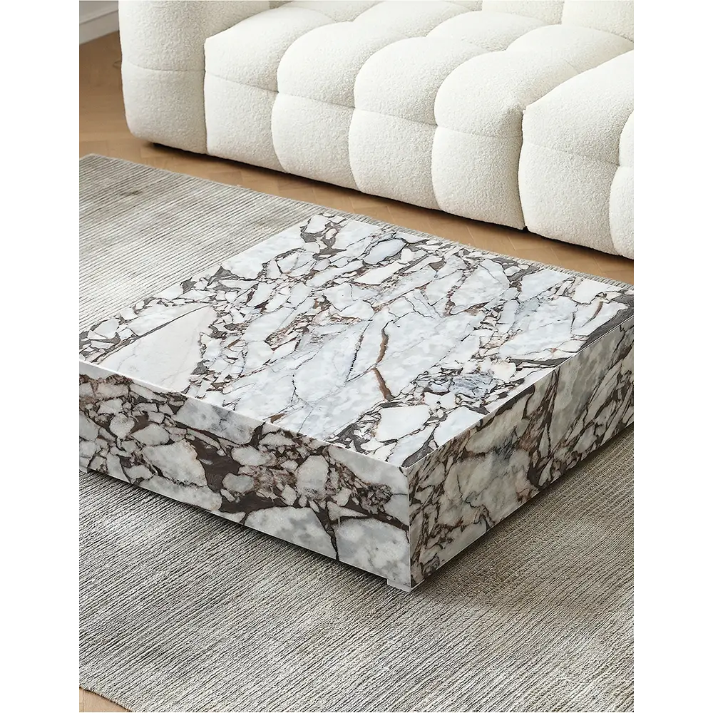 Matteo Square Coffee Table Marble White