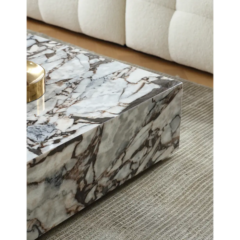 Matteo Square Coffee Table Marble White