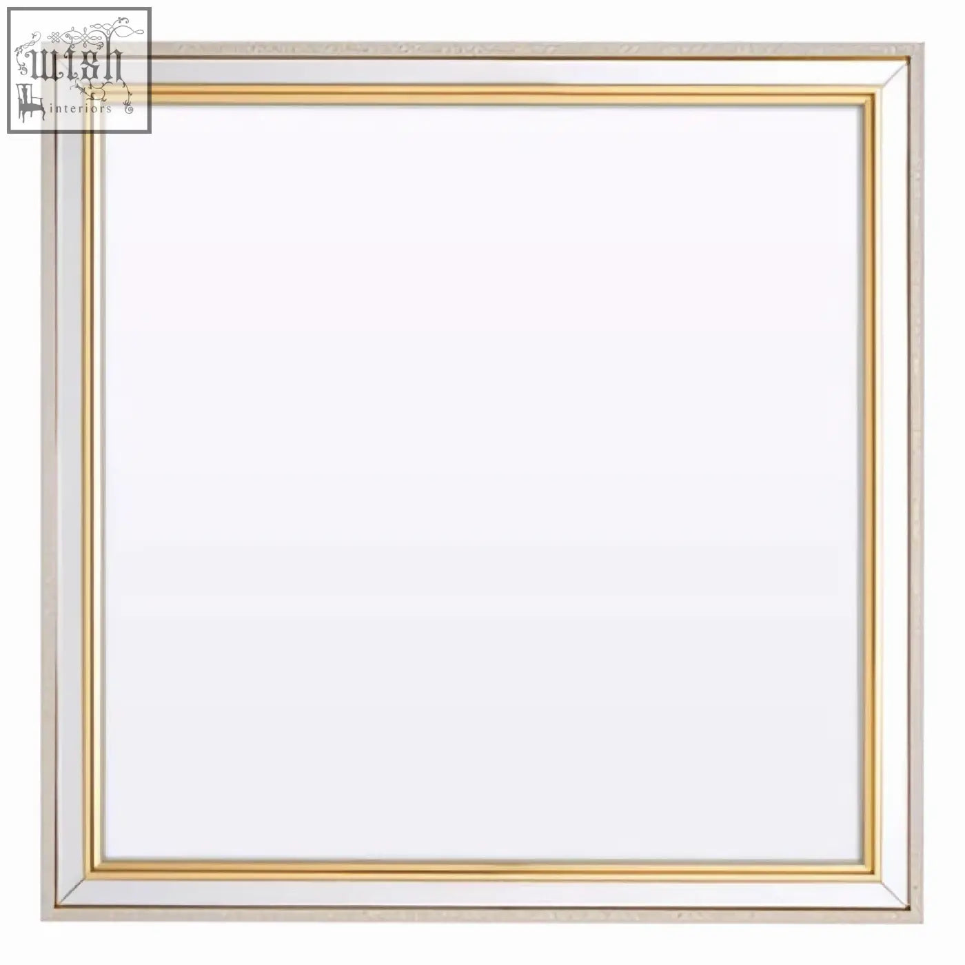 Mazzone square framed wall mirror with a sleek silver and gold two-tone rectangular design for modern spaces