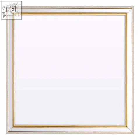 Mazzone square framed wall mirror with a sleek silver and gold two-tone rectangular design for modern spaces