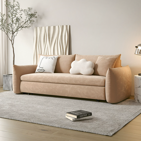 Meera Two Seater Sofa Bed with Storage, Suede