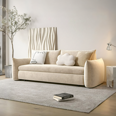 Meera Two Seater Sofa Bed with Storage, Suede