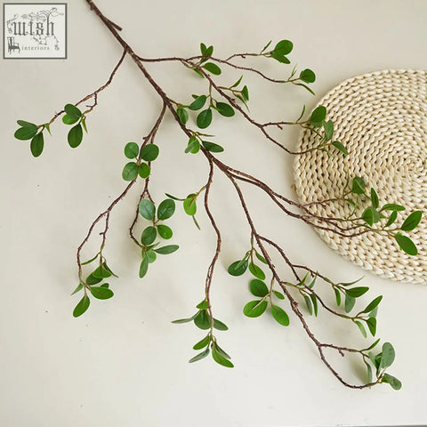 Melorca guilla artificial plants green faux branches with brown stems for vase shop garden office home decor