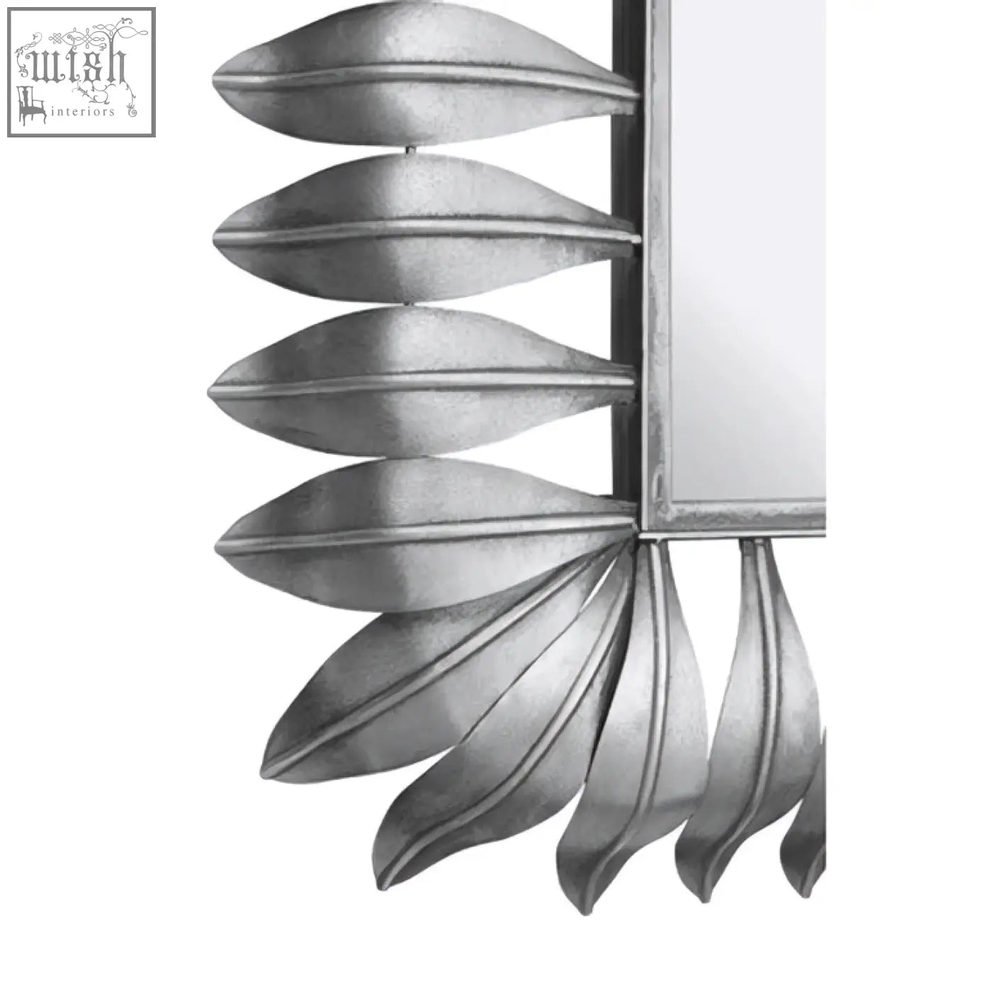 Merlin silver leaf frame wall mirror with a decorative silver leaf frame perfect for stylish home decor