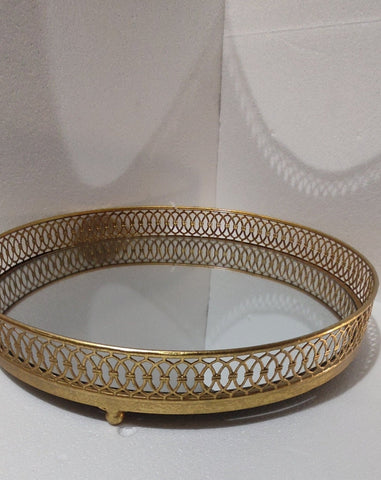 Metal gold Mirror serving Tray for wedding or parties