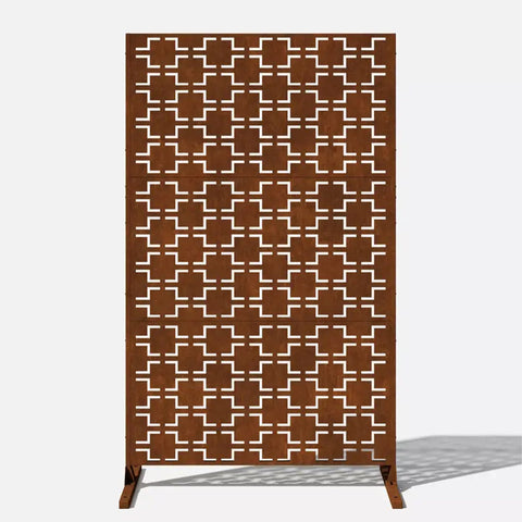 Metal Indoor/Outdoor Privacy Screen with Stand 120cm x 180cm - Squares