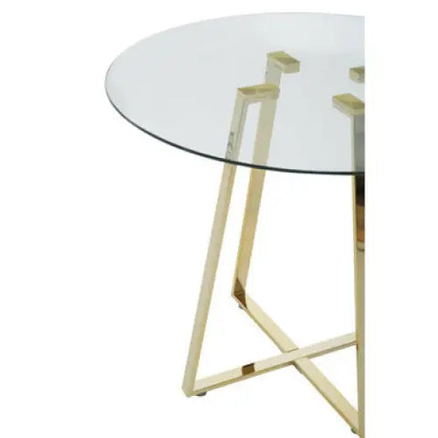 Metropolitan Round Gold Finish Dining Table