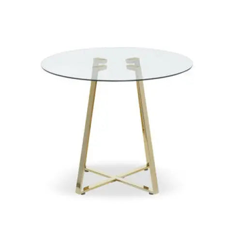Metropolitan Round Gold Finish Dining Table
