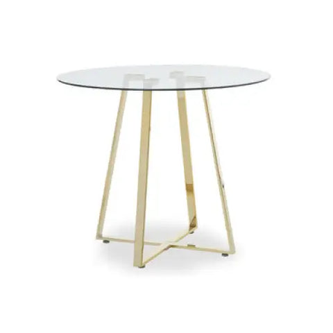 Metropolitan Round Gold Finish Dining Table