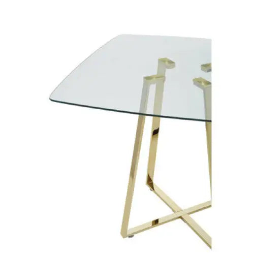 Metropolitan Square Gold Finish Dining Table