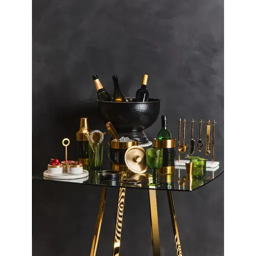 Metropolitan Square Gold Finish Dining Table