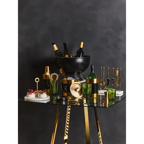 Metropolitan Square Gold Finish Dining Table