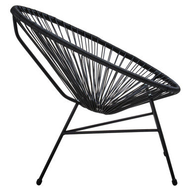 Black rattan woven wire chair with sleek modern design in miami black rattan 3 piece patio set