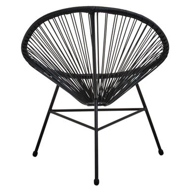 Black rattan miami black rattan 3 piece patio set chair with sleek modern design and metal legs