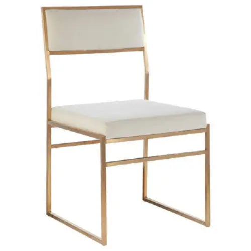 Mian Milky White Velvet Dining Chair - Dining Chair