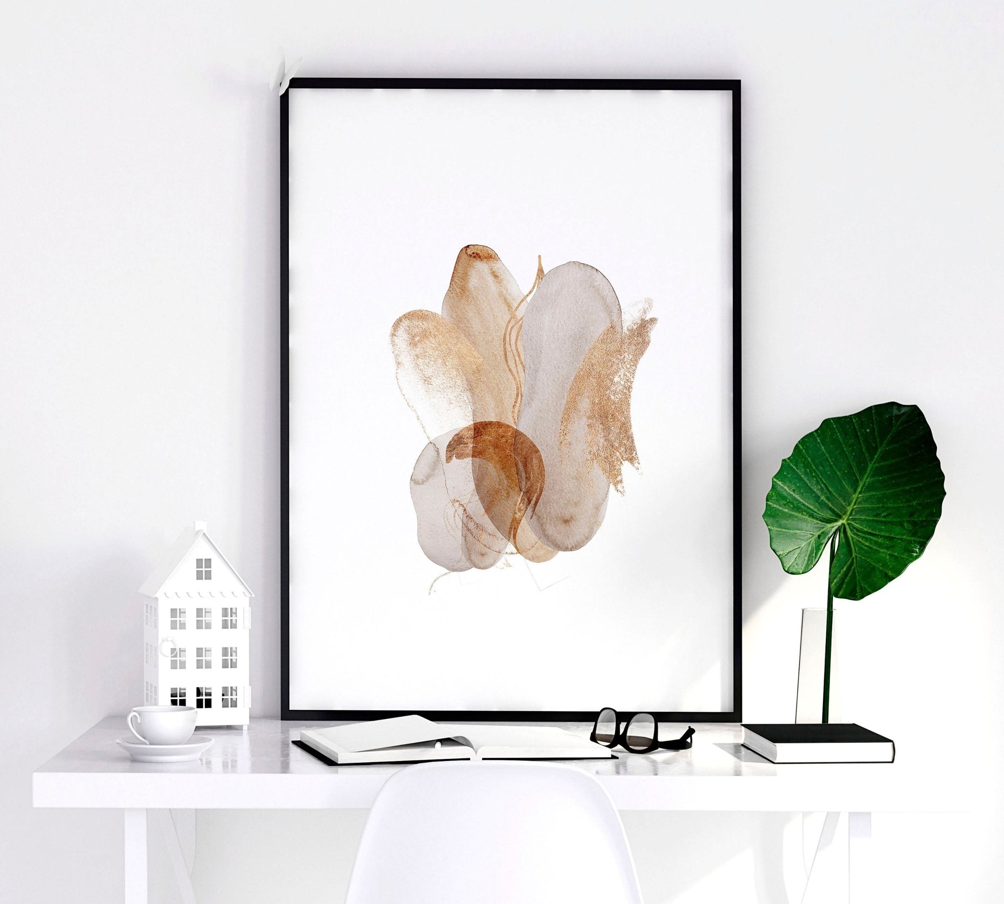 Set of 3 wall art Mid century modern style