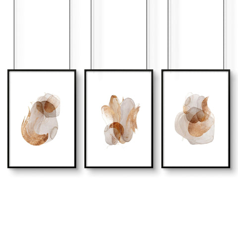 Set of 3 wall art Mid century modern style