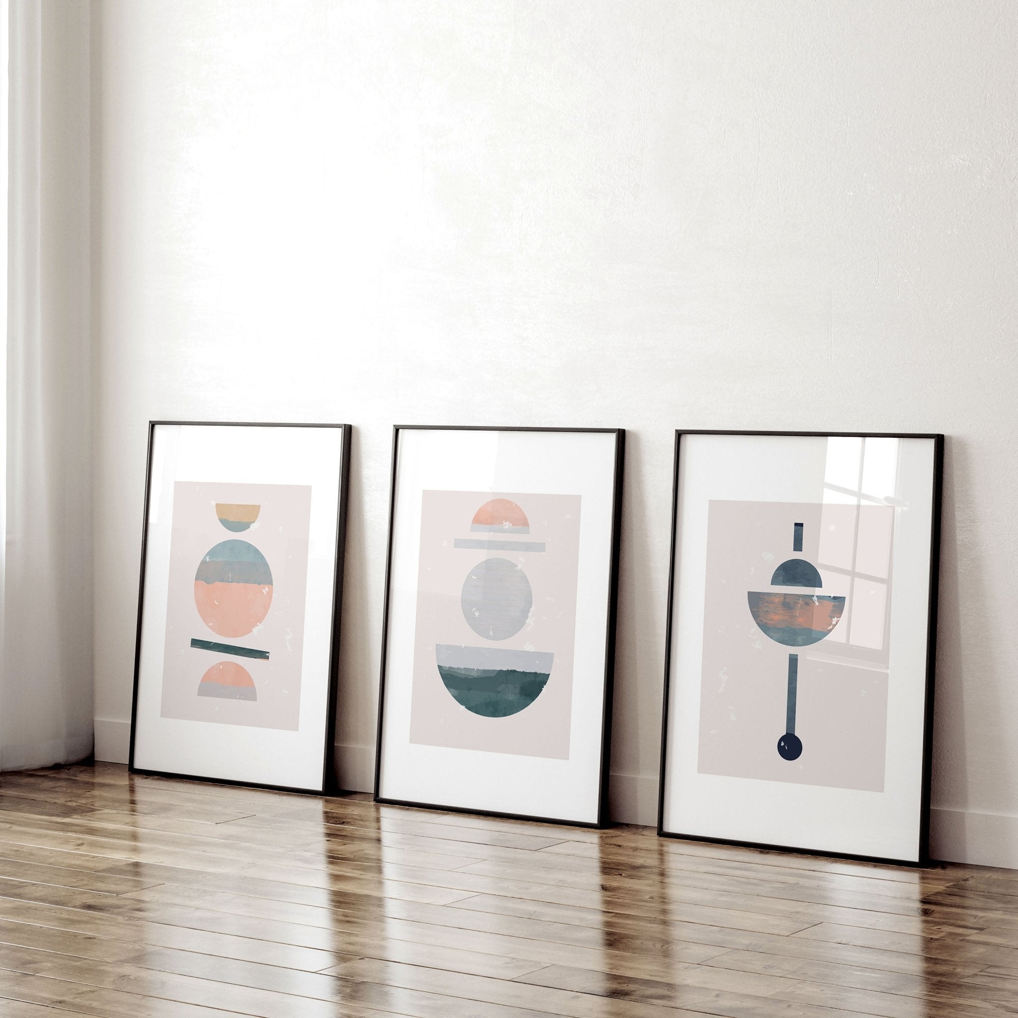 Abstract art for wall | set of 3 framed wall art