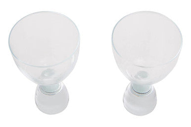 Clear plastic cup-shaped holders with rounded top and narrow base in mila set of 2 clear cocktail glasses