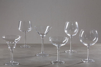 Set of 2 mila cocktail glasses 300ml made of clear crystal with elegant stems and varied bowl shapes