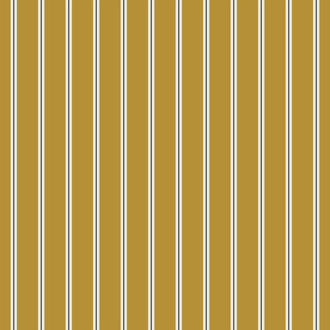 Miller pinstripe wallpaper with vertical mustard yellow and off-white stripes perfect for stylish walls