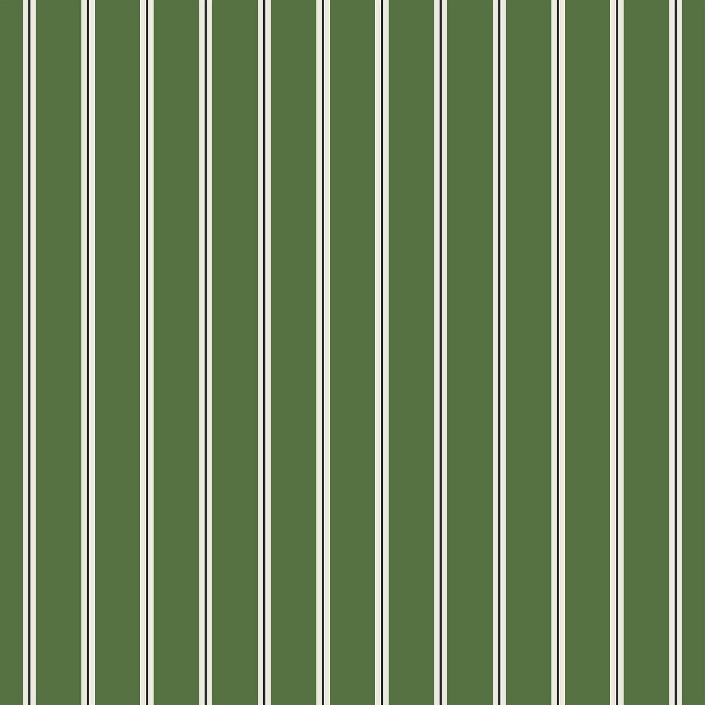 Miller fabric with olive green and cream vertical stripes perfect for stylish pinstripe wallpaper designs