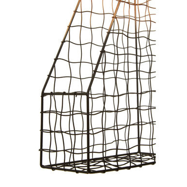 Black wire mesh mimo magazine holder with rustic industrial design perfect for organizing magazines or documents