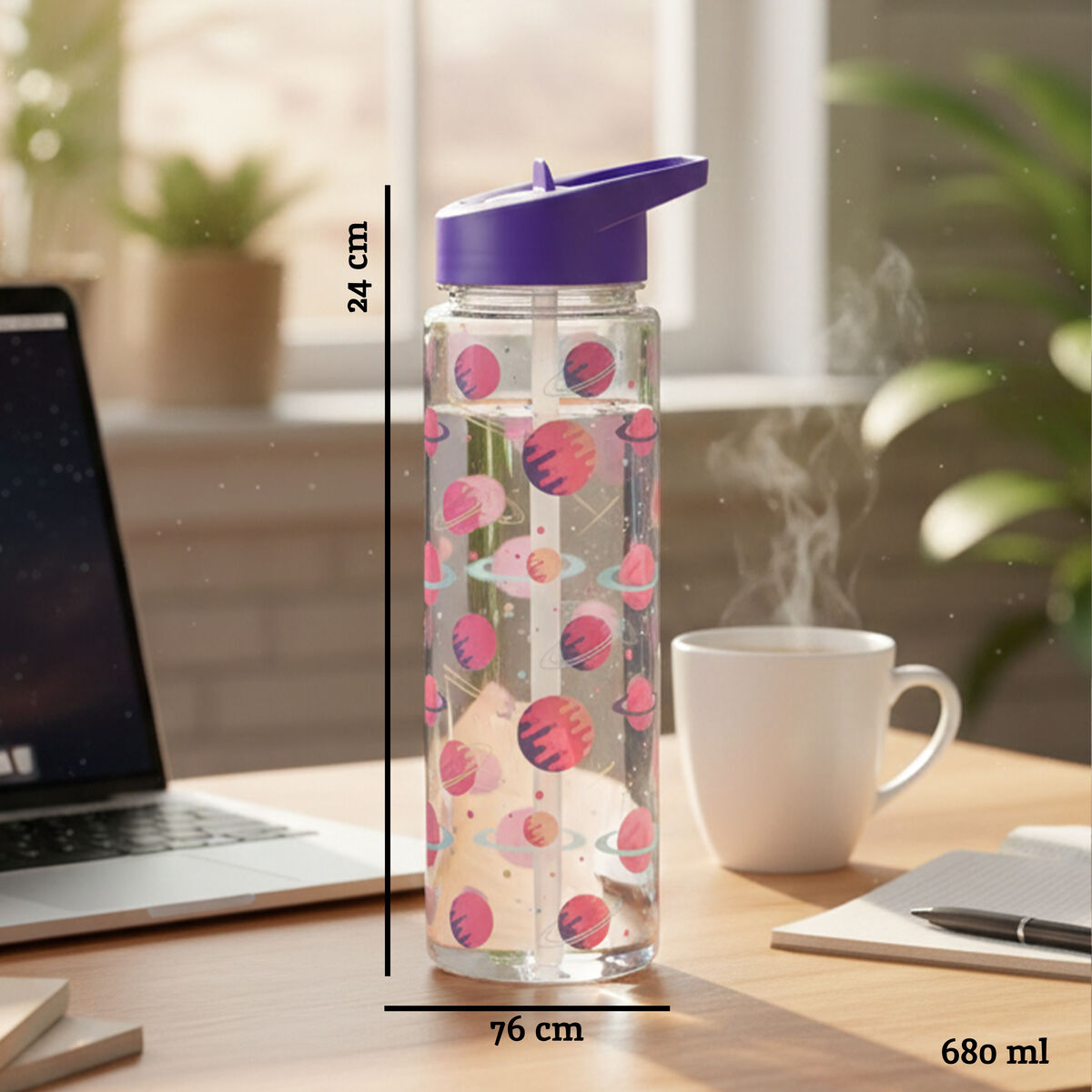 Mimo Purple Space Water Bottle
