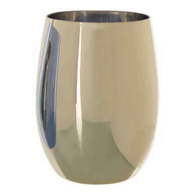 Gold-toned stainless steel tumbler with sleek curved design and blue stripe from mimo set of 4 assorted colours tumblers
