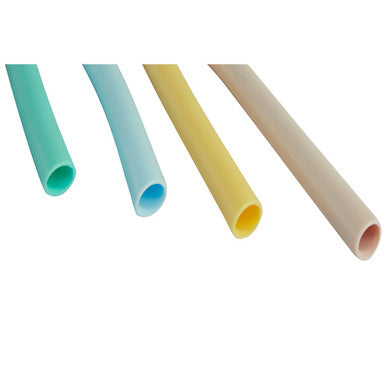 Four colorful silicone straws from the mimo set feature flexible comfort and smooth tapered ends for easy sipping