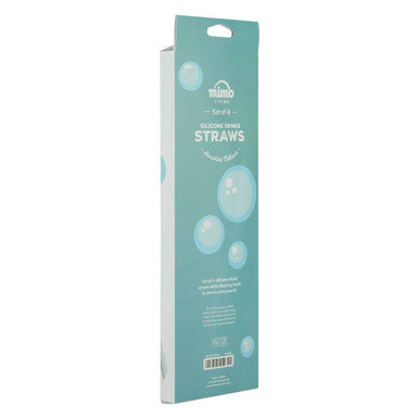Teal trumo mimo set of 4 silicone straws featuring flexible comfort for reusable eco-friendly sipping