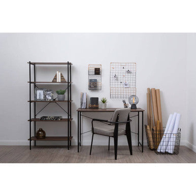 Black metal mimo wall mount magazine rack with multiple tiers and minimalist industrial design for wall mount use