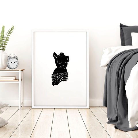 Minimalist Decor Bedroom | Set of 3 Sculpture Wall art Prints