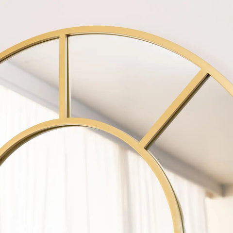 Mio- Full Length Gold Metal Arched Window Mirror - 200cm x 120cm - Mirror