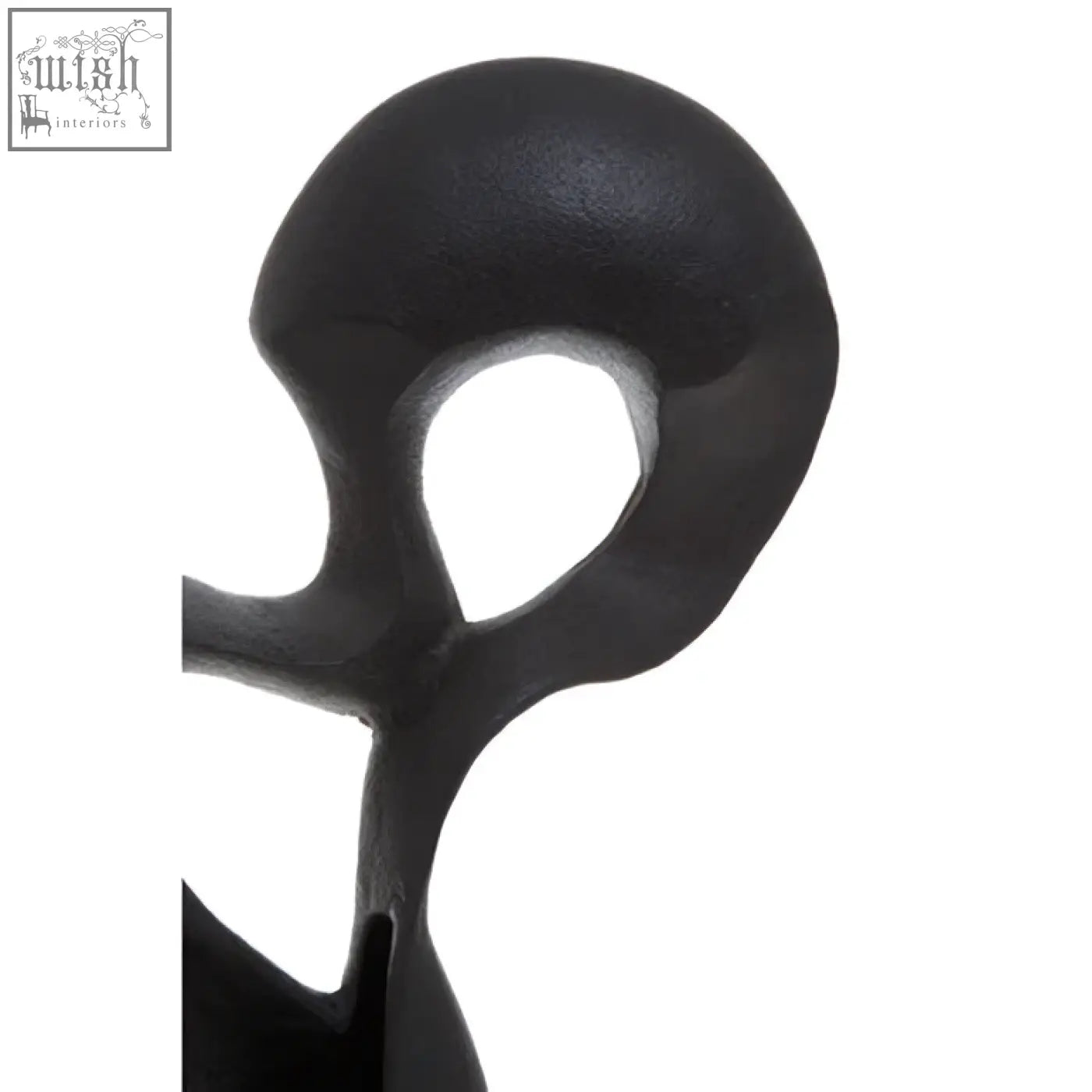 Mirano black finish knot sculpture is a black cast iron knot sculpture with smooth rounded contours and hollow center