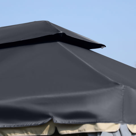 Outsunny 3 x 4m Aluminium Garden\'c2\'a0Gazebo, Marquee Canopy Shelter Pavilion Party Tent with Nets and Curtains for Garden and Deck, Black