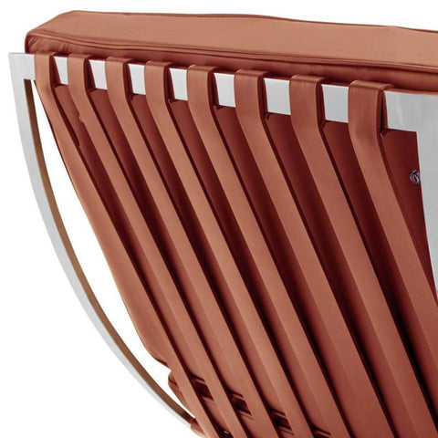Modern Barcelona Chair And Footstool, Brown Leather