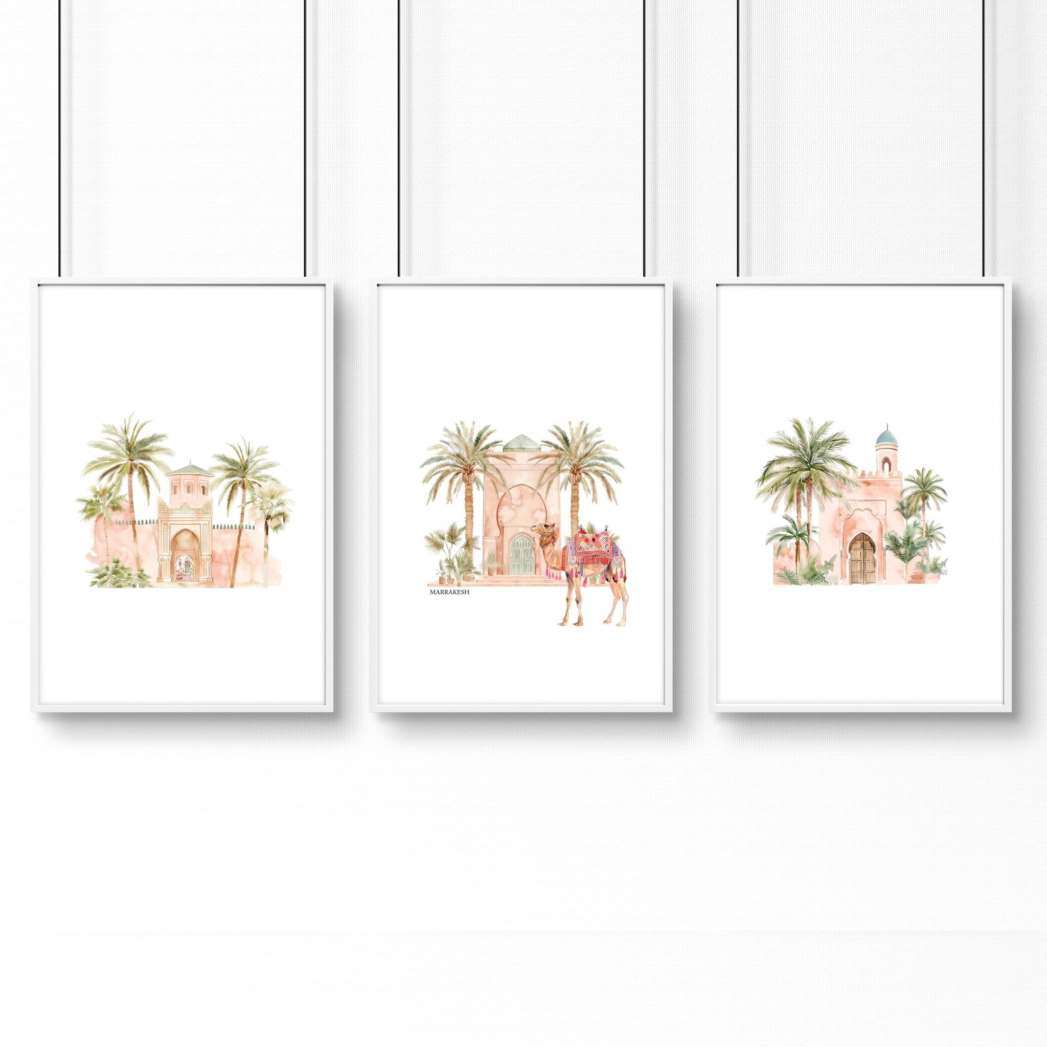 Modern Art Wall Decoration | Set of 3 Moroccan Inspired Wall art Prints
