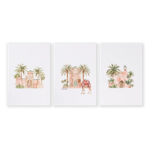 Modern Art Wall Decoration | Set of 3 Moroccan Inspired Wall art Prints