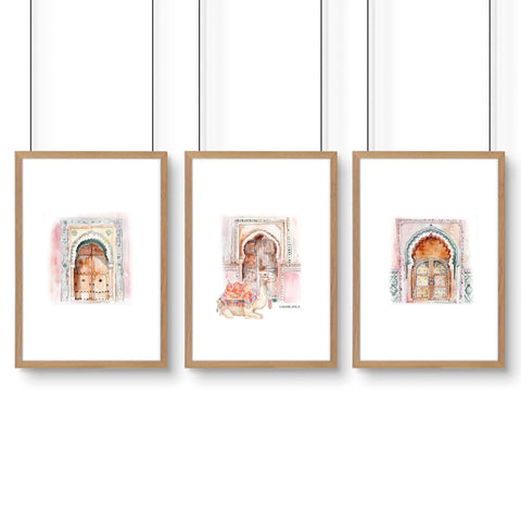 Modern Artwork For Walls | Set of 3 Moroccan Inspired Wall art Prints