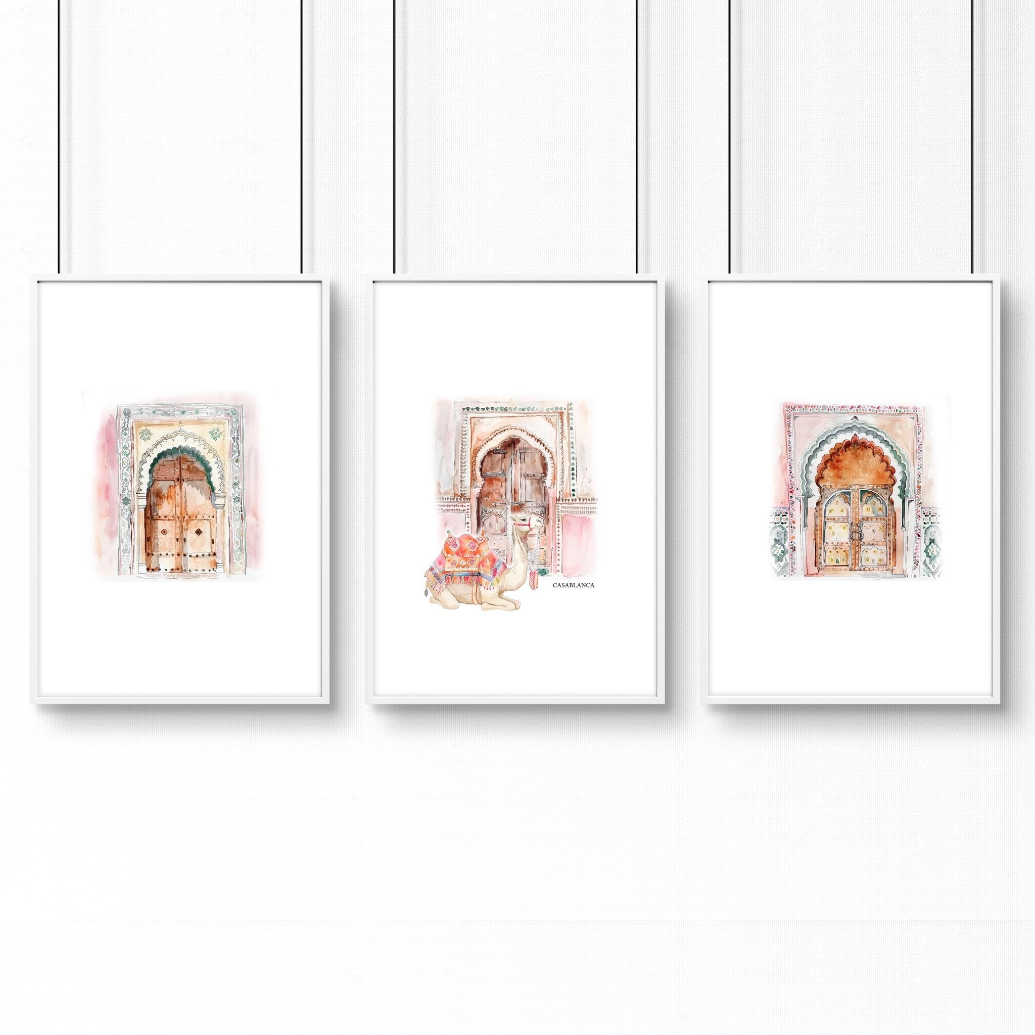 Modern Artwork For Walls | Set of 3 Moroccan Inspired Wall art Prints