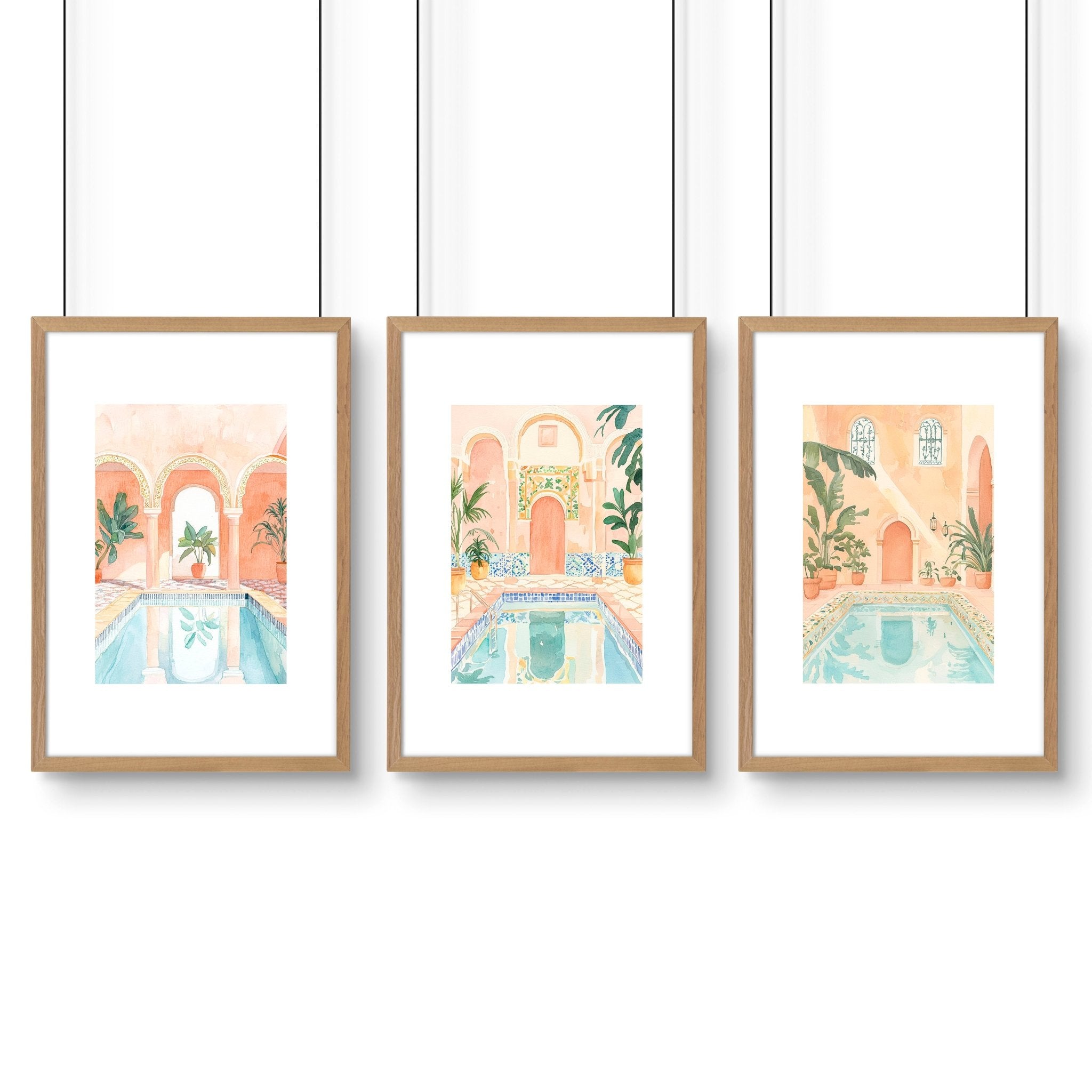 Modern Artwork Paintings | Set of 3 Beach Decor Wall art Prints