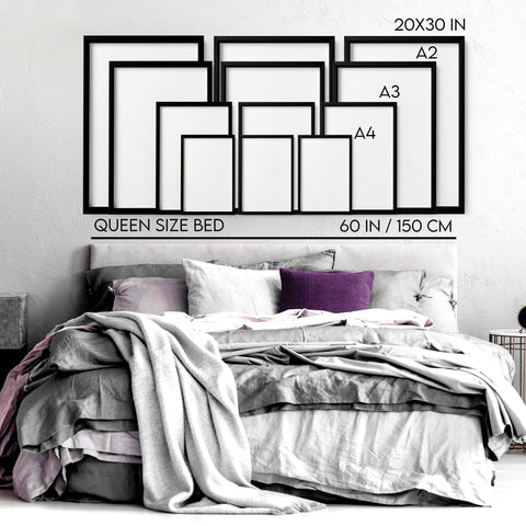 Modern Bedroom Wall Decor | Set of 3 Abstract Clocks Wall art Prints