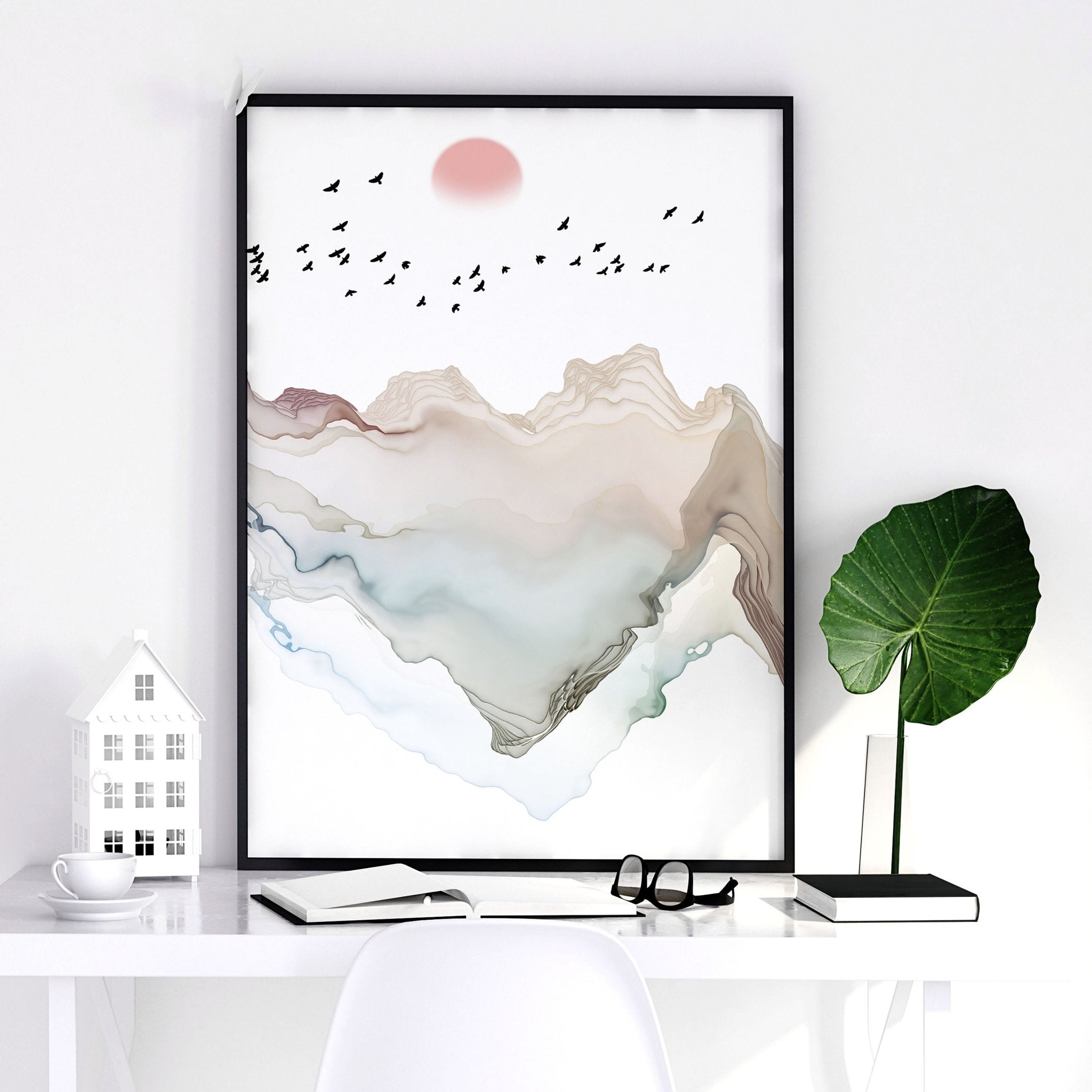 Modern home office ideas | set of 3 wall art prints