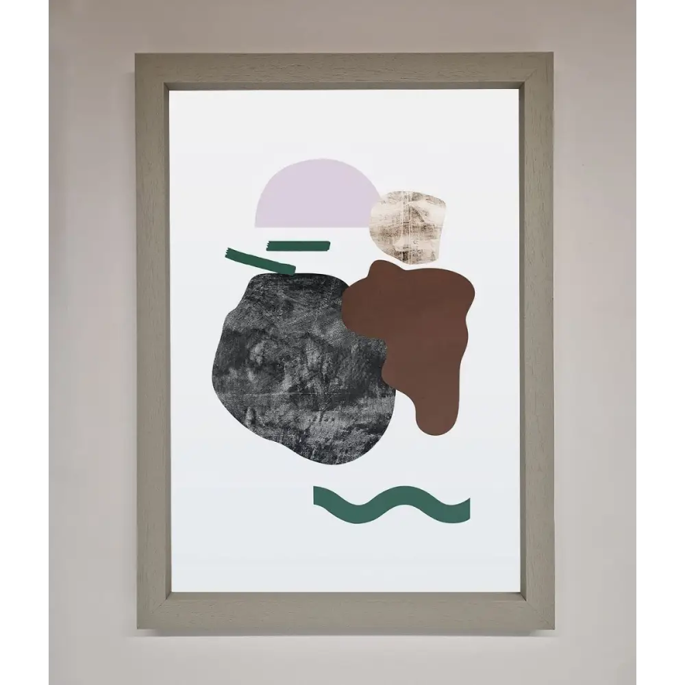 Modern Splodge Framed Print - A3 (29.7 x 42 cm) / Grey - Framed Print