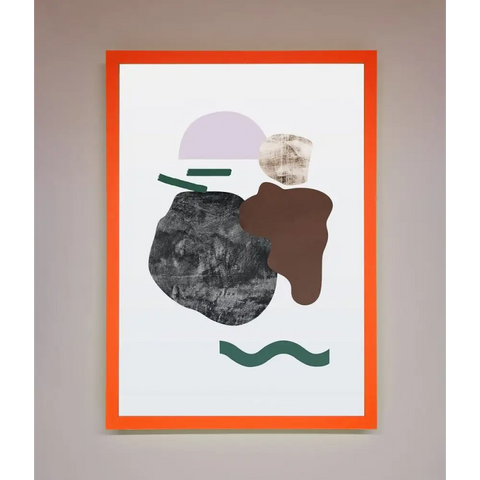 Modern Splodge Framed Print - A3 (29.7 x 42 cm) / Neon Orange - Framed Print