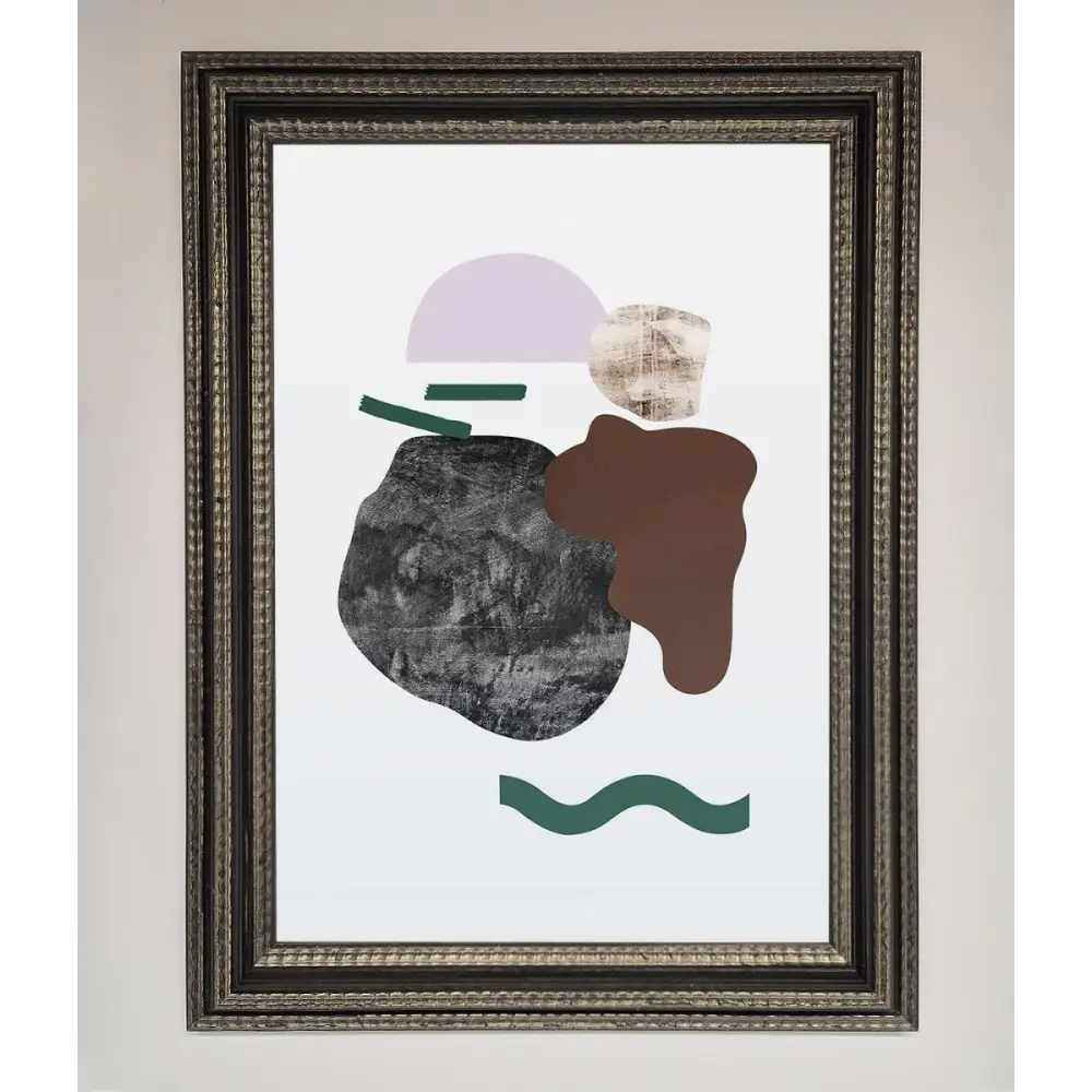 Modern Splodge Framed Print - A3 (29.7 x 42 cm) / Ornate Silver Black - Framed Print