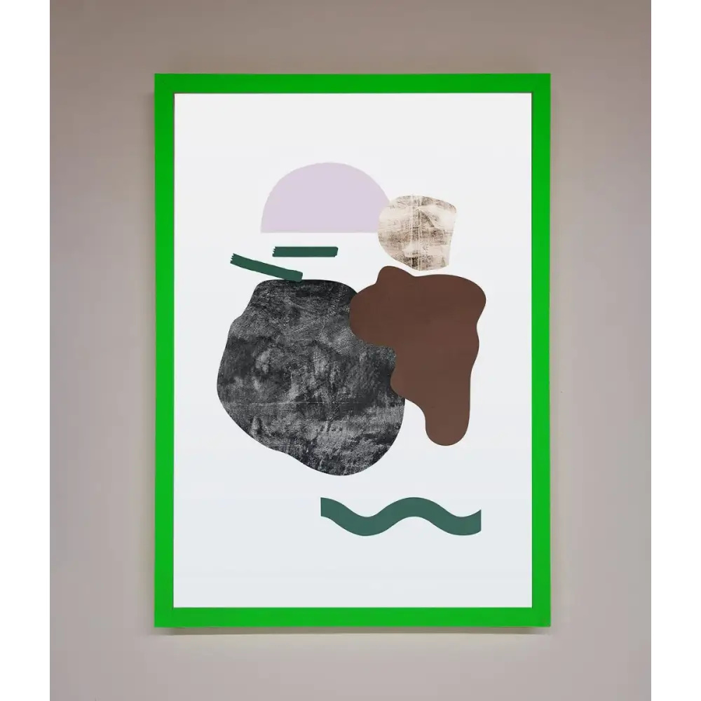 Modern Splodge Framed Print - B0 (100 x 141 cm) / Neon Dark Green - Framed Print